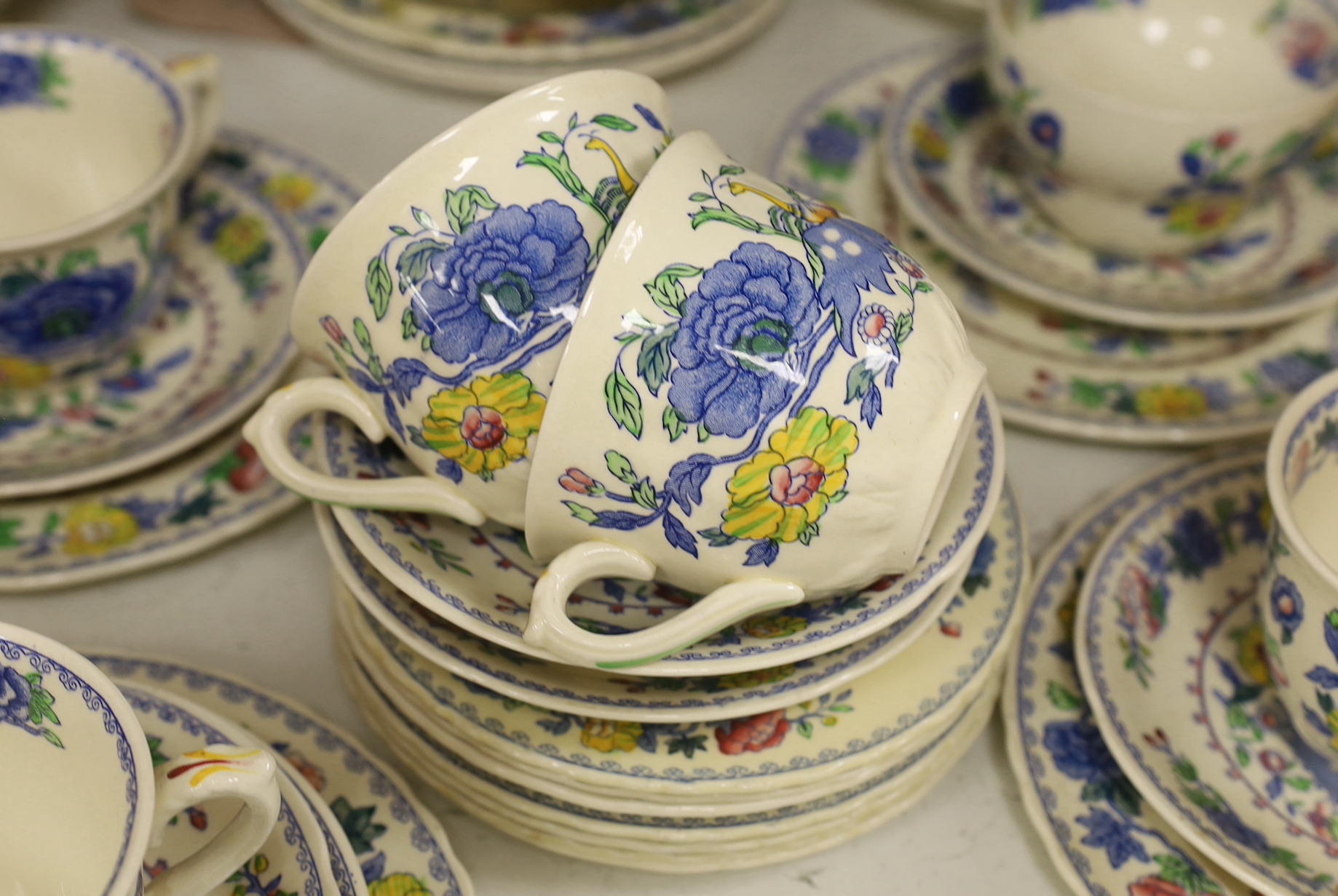 A Masons ‘Regency’ pattern part tea service, including teapot milk and cream jug